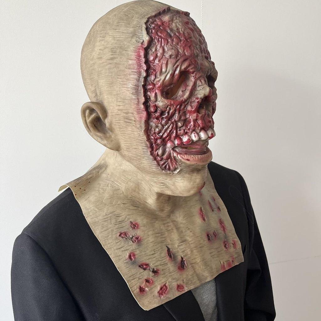 Glugă realistă din latex cu sângerare mască craniu înfricoșătoare