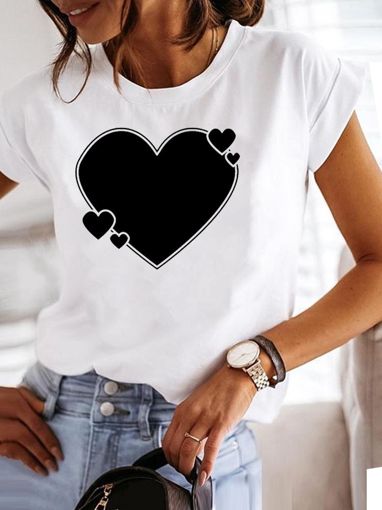 Star Lovely Style Trend Clothing Fashion Tee Women T-shirt Summer Short Sleeve Print Clothes Graphic T Shirt Female Tee Tops