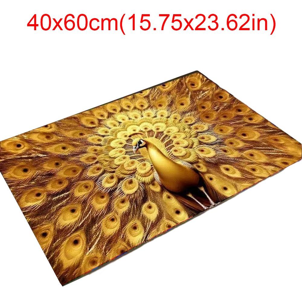 Non-slip Peacock Carpet Special-shaped Bathroom Floor Mat  for Living Room Tea Table Bedside