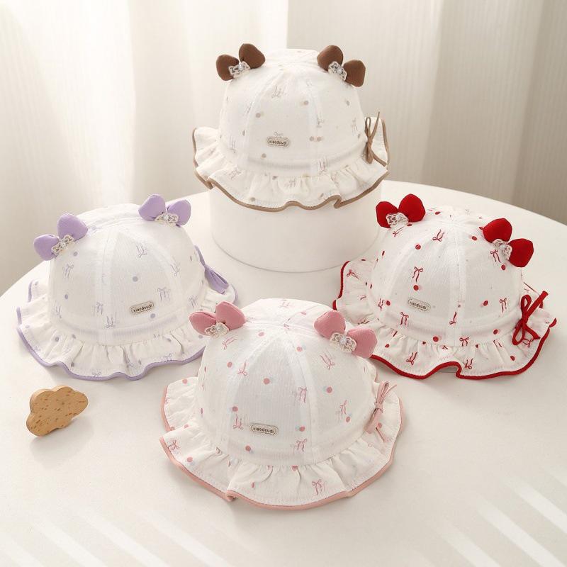 Spring Cute Princess Baby Girl Bucket Hat with Sun Protection for Infants and Toddlers