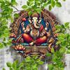 Vintage Ganesh Round Metal Wall Art Home Decor