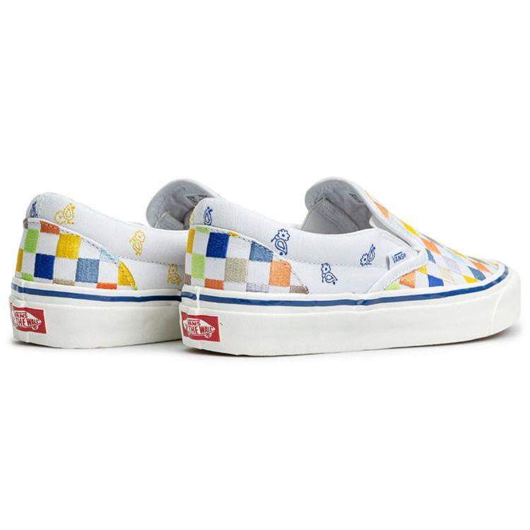 Vans Slip-On Canvas Casual Checkerboard Low Top Skate Shoes Unisex Sneakers White Blue VN0A5KX8AVZ