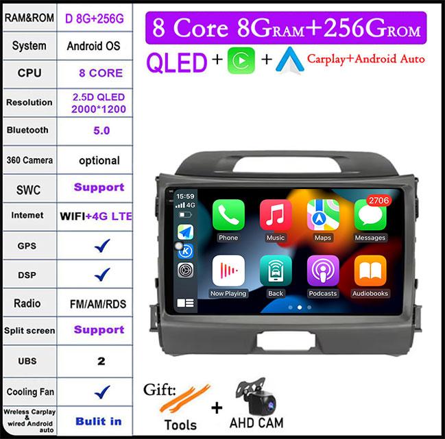 Android 14 For KIA Sportage 3 2010 2011 2012 2013 2014 2015 2016  9" Autoradio Car Radio Multimedia Player Navigation Video GPS