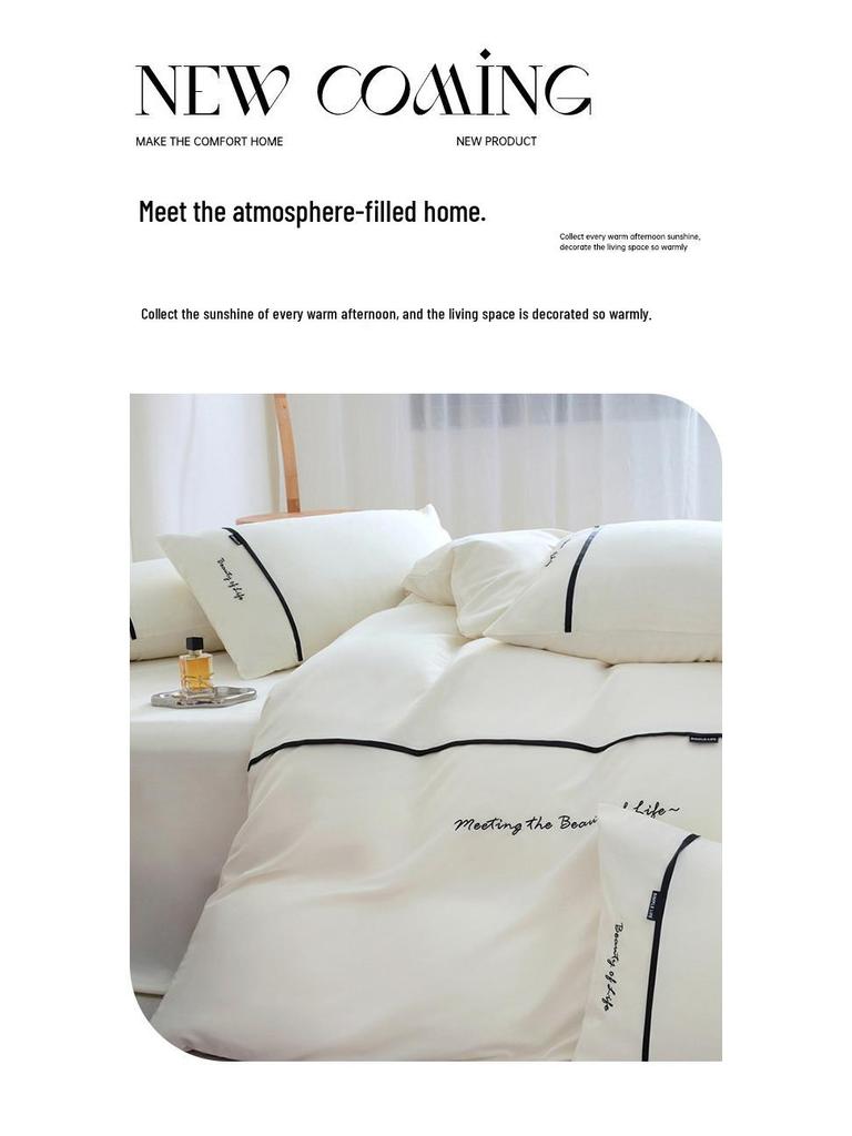 Luxury Five-Star Hotel White Linen Duvet Cover & Bedding Set
