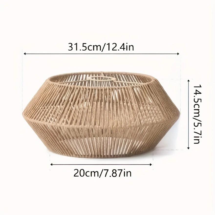 Abajur Boem din Bambus Țesut Manual cu Frânghie de Hârtie