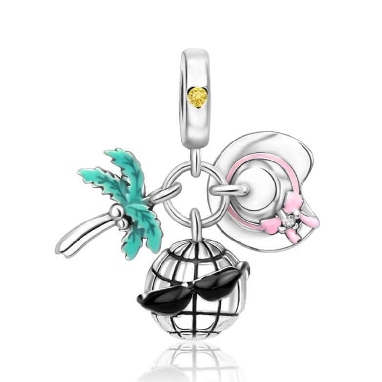 New Copper Airplane Travel Charms Plane Pendant Bead Fit Original Bracelet For Women Necklace Diy Fine Jewelry Gift