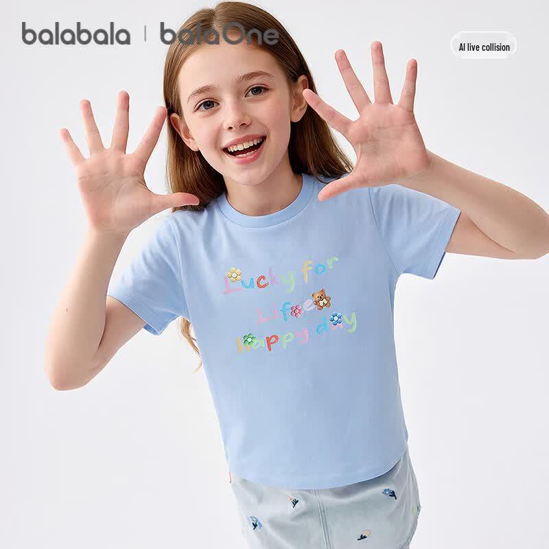 Balabala Girls' Short-Sleeve T-Shirt