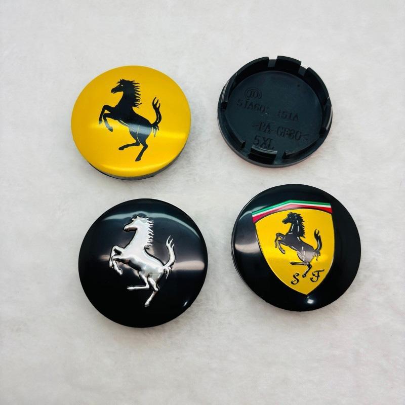 1 peça 56mm Emblema Cavalo Ferrari Emblema Calotas Centrais de Roda de Carro Capas de Aro Adesivos Para Ferrari SJ Roma F8 SF90 Acessórios