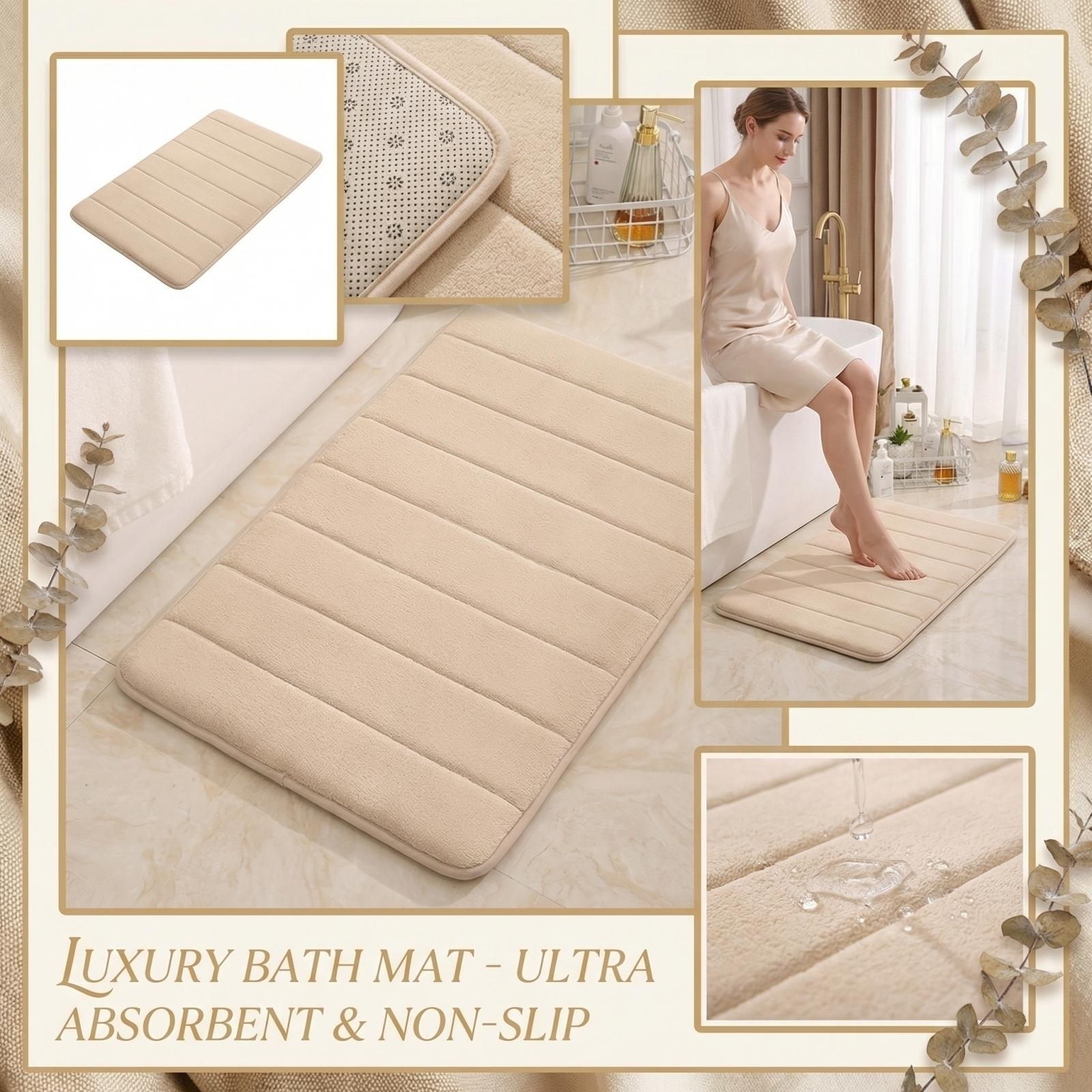 

40*60cm Non- and - Bathroom Rug with Striped Coral Padding One Size верблюд