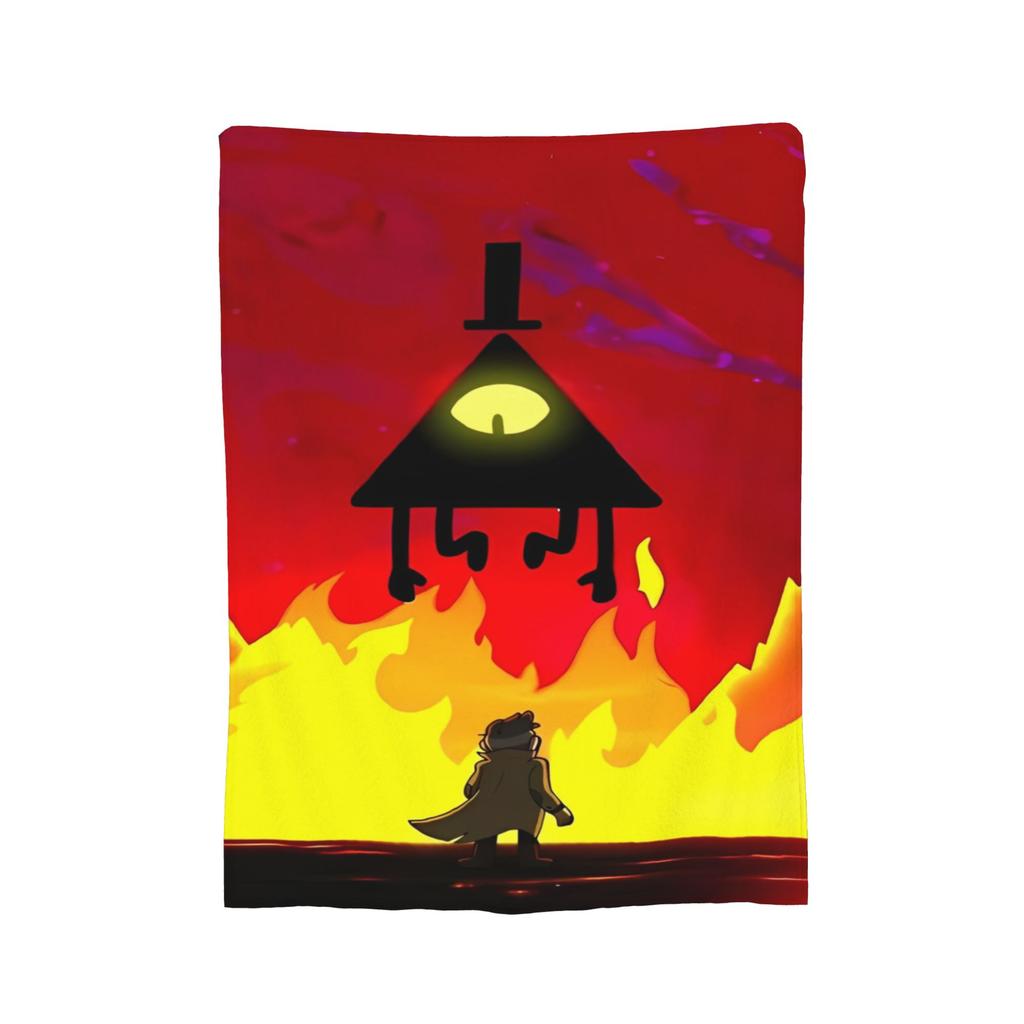 Gravitys Falls Fleece Throw Blanket Bill Cipher Mystery Blankets for Bedding Couch Lightweight Thin Plush Thin Quilt,