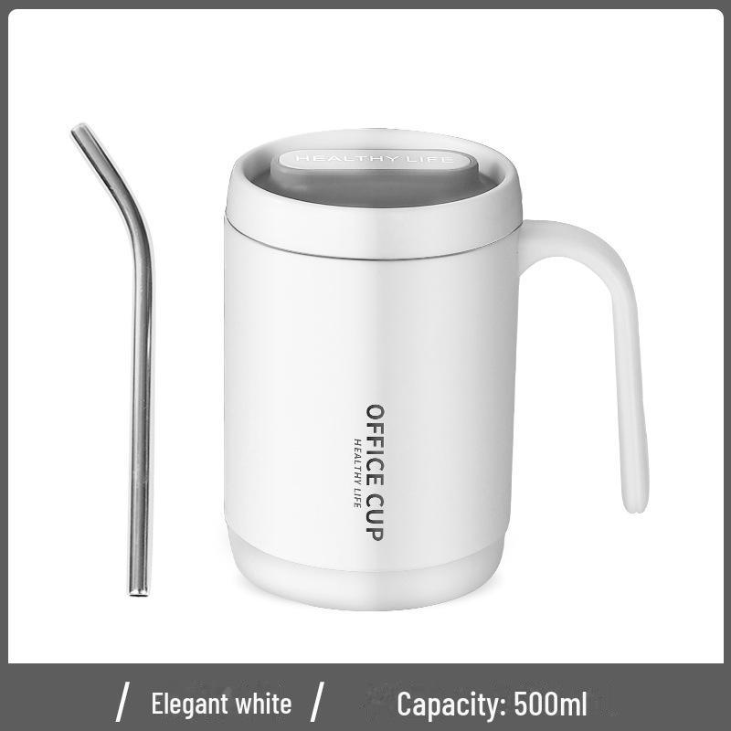 Stainless Steel Insulated Straw Cup - Large Capacity Mug for Coffee, Milk Tea & More