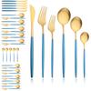 Black Gold 36Pcs Matte Flatware Dinnerware Set Knife Dessert Fork Spoon Dinner Set Stainless Steel Tableware Kitchen Cutlery Set
