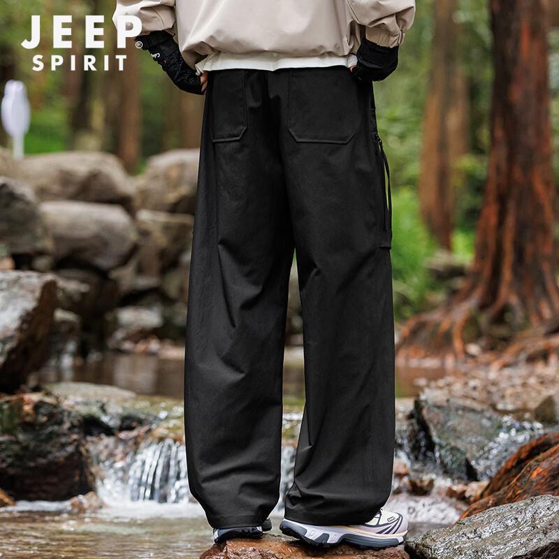 JEEP SPIRIT Men's Loose Straight-Leg Outdoor Cargo Pants