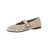 Hollow Mary Jane Shoes Women's Summer New One-pedal Flat-bottomed Comfortable Retro Hole Sandals Doudou Single Shoes