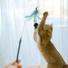 Cat Teaser Toy Flexible Long Rod Bending Resistance Bite-resistant Colored Feathers 92cm Long Cat Teaser Stick for Home