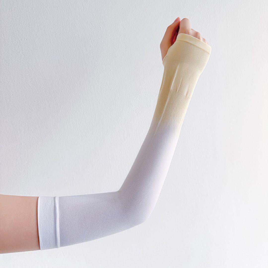 

Градиентные солнцезащитные ледяные рукава для велоспорта на открытом воздухе жёлтый/белый