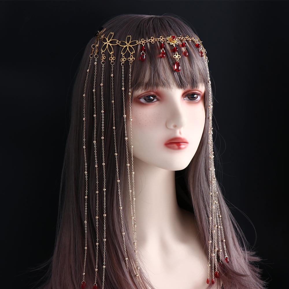 Girls Headwear Crystal Chinese Hanfu Hairwear Women Hair Clips Korean Barrettes Long Tassel Veil
