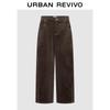 UR2025 Women's Casual Corduroy Curved Knife Pants