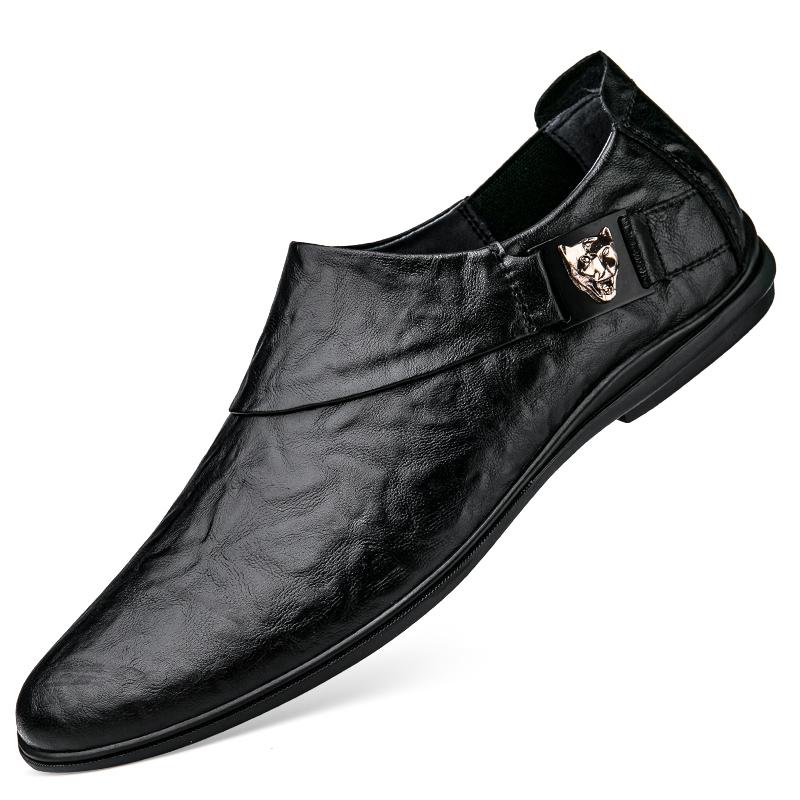 

Men s Genuine Leather Slip-On Loafers Comfortable Casual Driving Shoes New Men Breathable Soft Flats Mens Slip on Shoes 45