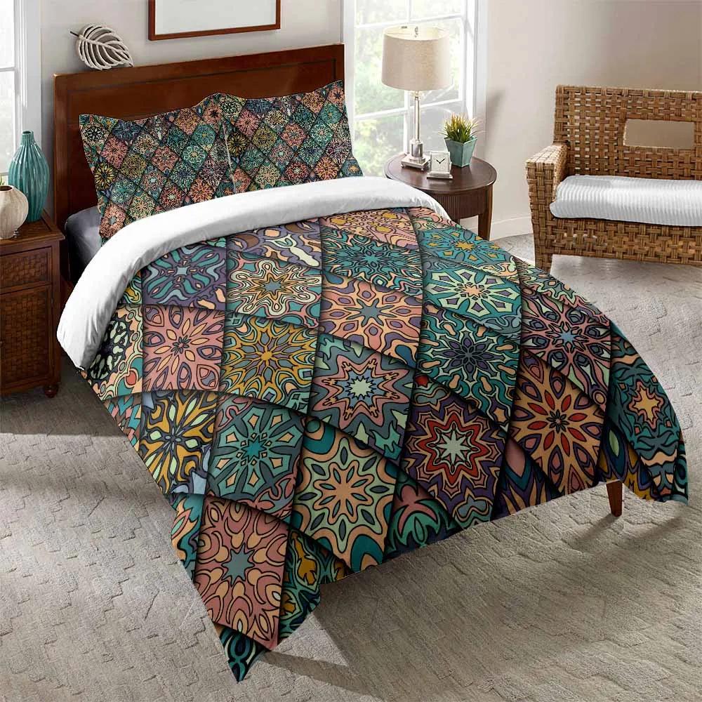 

Boho Mplusala Warm Comforter Cover Beding Sets Bambo Fiber Duvet Set Covers 2/3 Pcs High-End Premium Bedrom Set Ropa De Cama quen Sized Dimensions 135*200cm Eu-Single