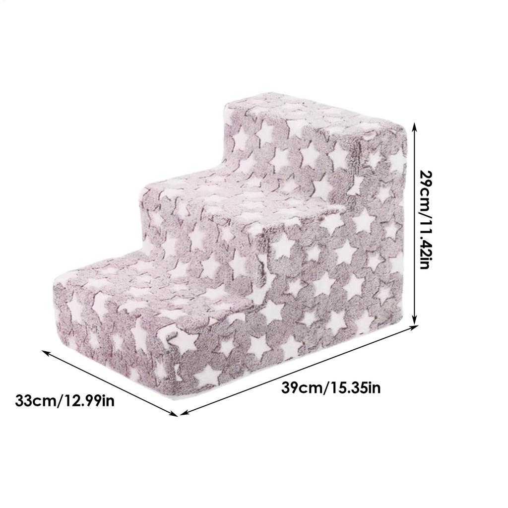 Dog Steps For Bed 3 Steps Dog Stairs Ramp For High Beds Removable Non-Slip Climbing Pet Ramp Washable Cat Ladder For Chair Sofa
