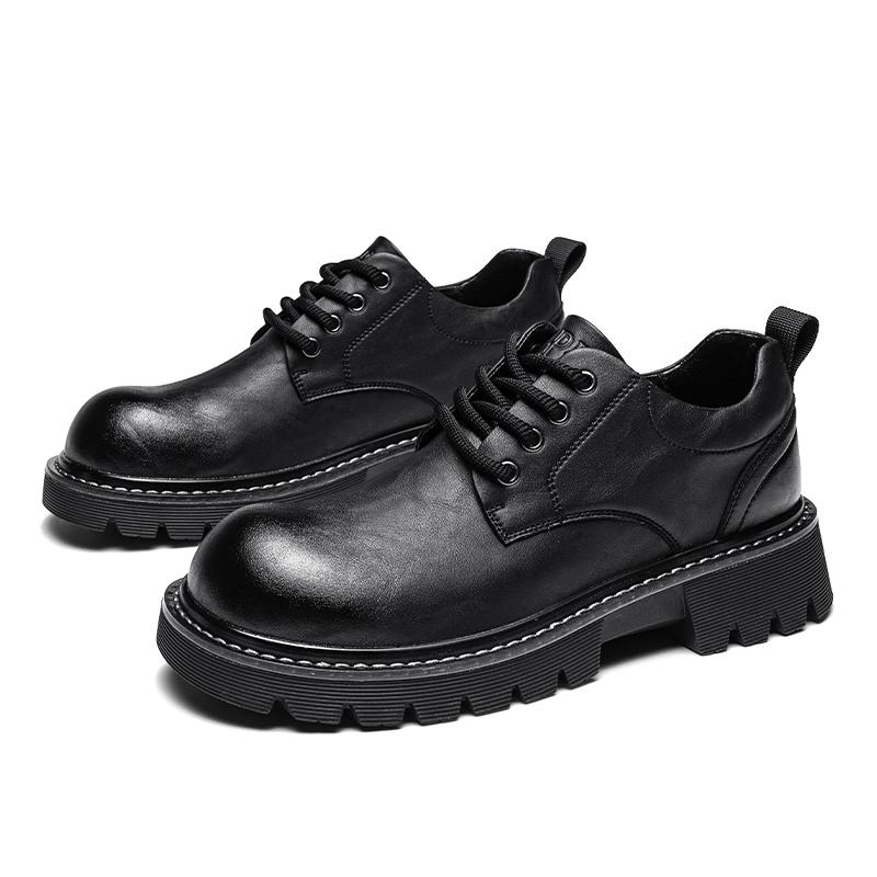 

Модные и универсальные мужские повседневные кожаные туфли Модные мужские туфли на шнуровке Мужские и женские туфли на толстой подошве для прогулок на свежем воздухе 44 чёрный