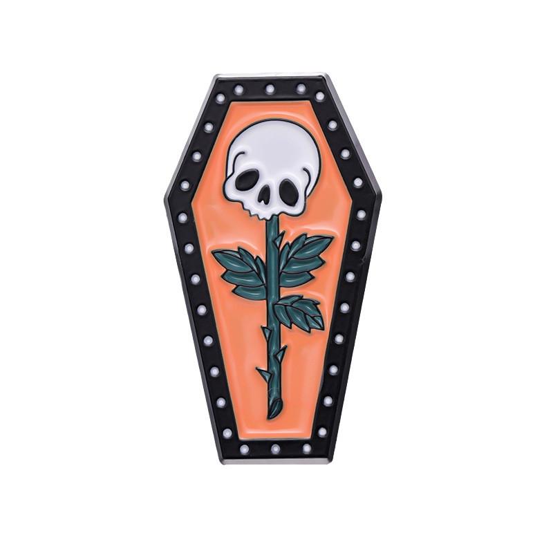 Unique Halloween Skeleton Heart Cup Butterfly Pin Badge For Festive Decoration