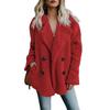 Platform Autumn New Arrivals Women's Plush Button-Down Coat Top