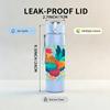 1PC Colorful Rooster Art 750ml Color Plastic Sports Water Bottle Leakproof Flip Straw Lid Suitable for Sports Office Home Use