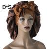 Sleeping Hat Solid Color Stretchy Ribbon Decoration Satin Fabric Round Hat Fine Texture Daily Wear Sleep Bathroom Headwear