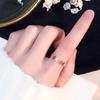 Fashion Rose Gold Color Cute Coin Tail Rings for Woman Hollow Stainless Steel Charm Jewelry Chinese Style Prevent Girl Gifts