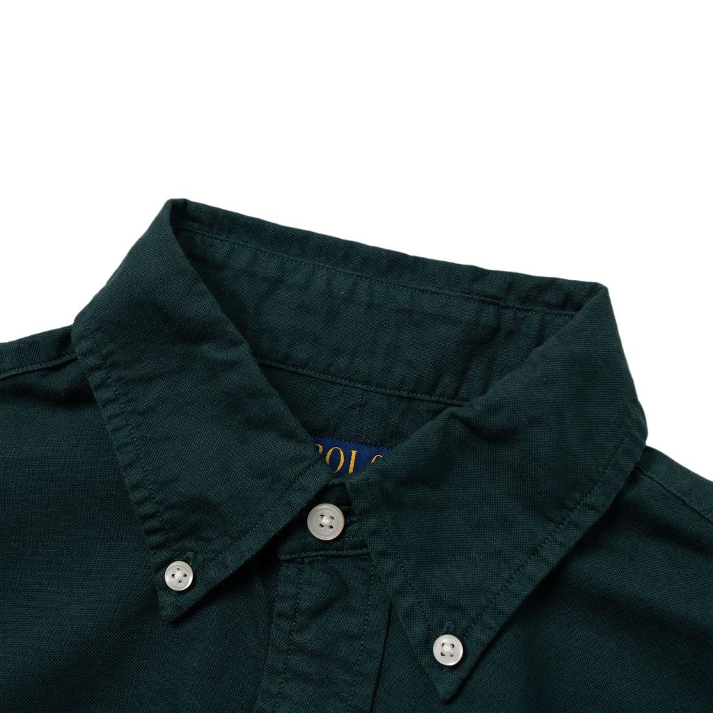 Polo Ralph Lauren Solid Color Logo Embroidered Long Sleeve Shirt Men shirts Green 710798540003