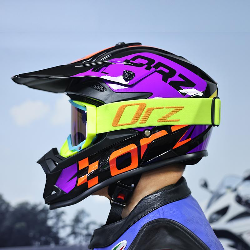 ORZ-F16-Off Road Motorcycle Helmet, Men's and Women's Rally Helmet, Mountain Bike Riding, Speed Reduction, Karting, All Seasons