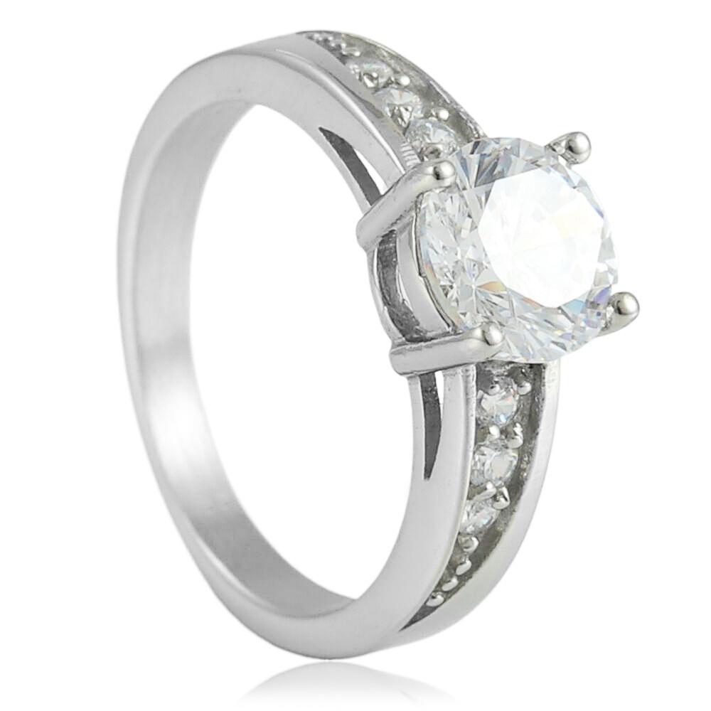 2026 Couple Ring Inlaid Zircon Ring European and American Women s Jewelry Ring no. 5 серебряный