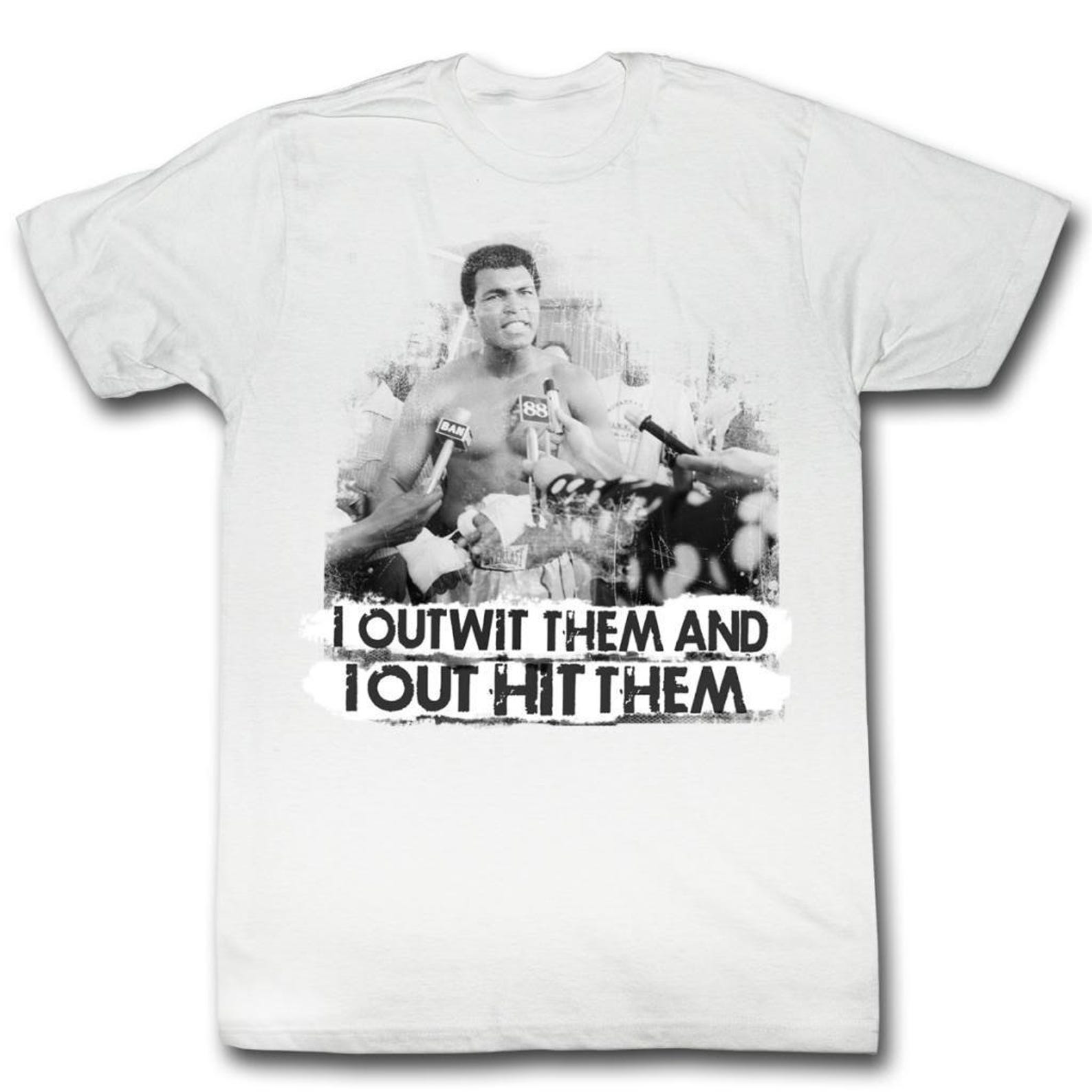 Muhammad Ali Out Wit Out It White Adult T-Shirt 2XL