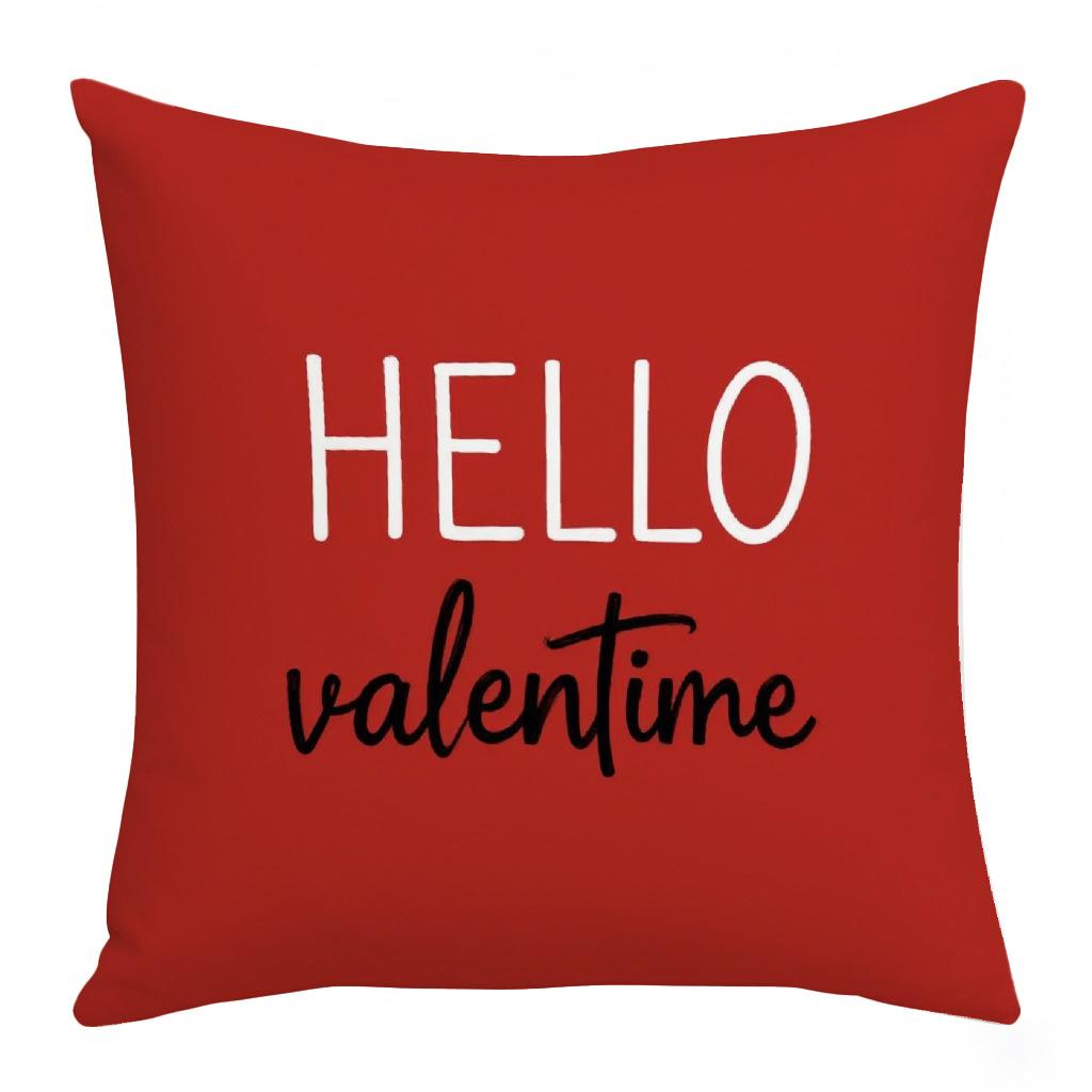 Valentinstag Niedliche Katze Digitaler Buchstabendruck Leinenmaterial Heimdekoration Wohnzimmer Sofakissenbezug