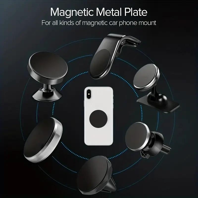 10Pcs Metal Plate Disk For Magnetic Car Phone Holder Iron Sheet Sticker Disk For Magnet Tablet Desk Phone Car Stand Mount Round