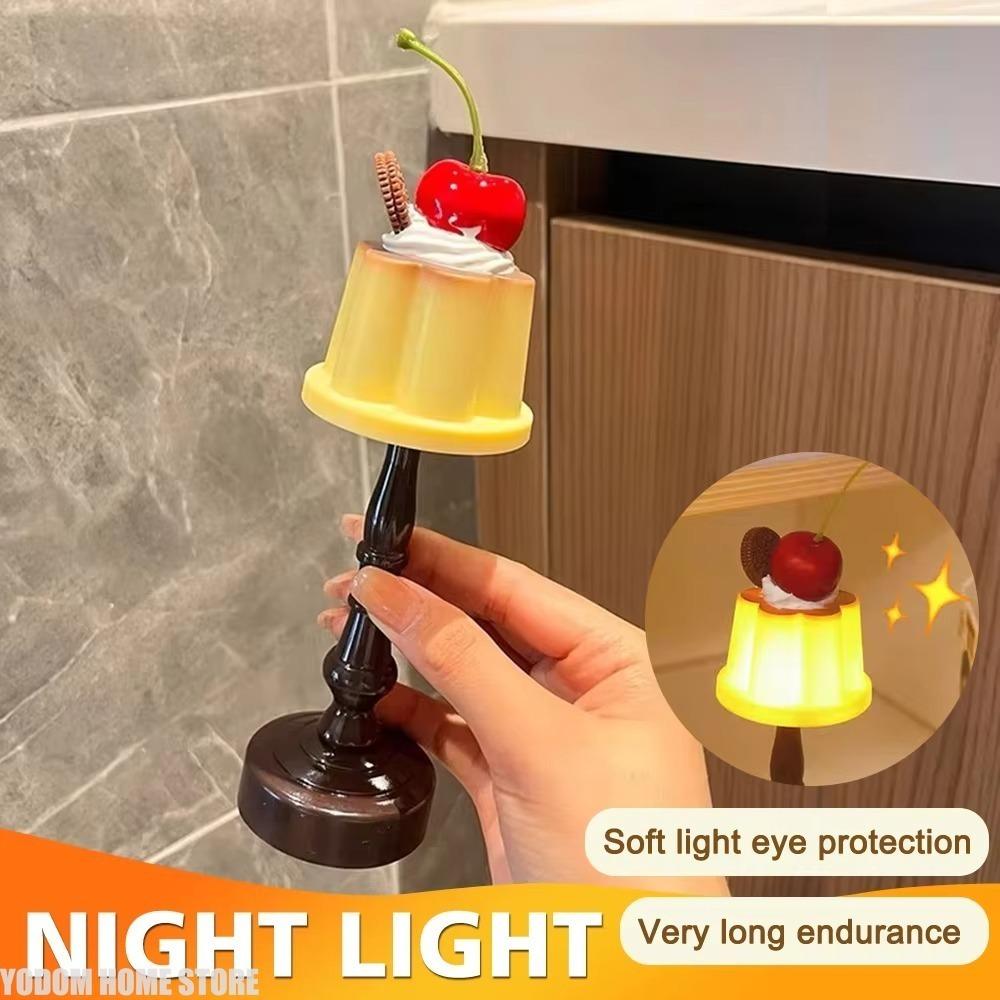 Premium Cute Pudding Night Light Creative LED Table Lamp with Eye-Caring Design for Bedroom & Home Decor