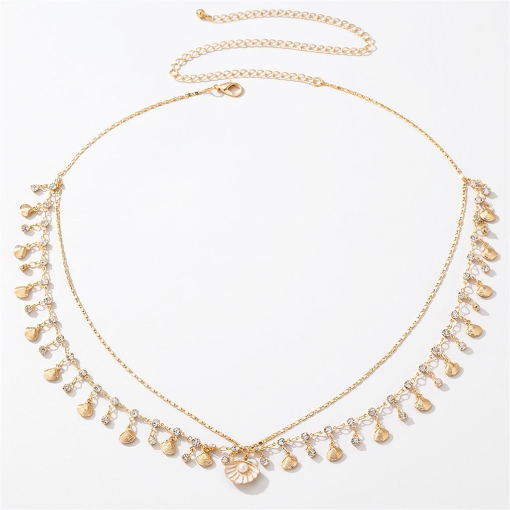 Women's Waist Chain Bohemian Resort Style New Shell Pearl Versatile Body Chain Summer Slim Waist Chain