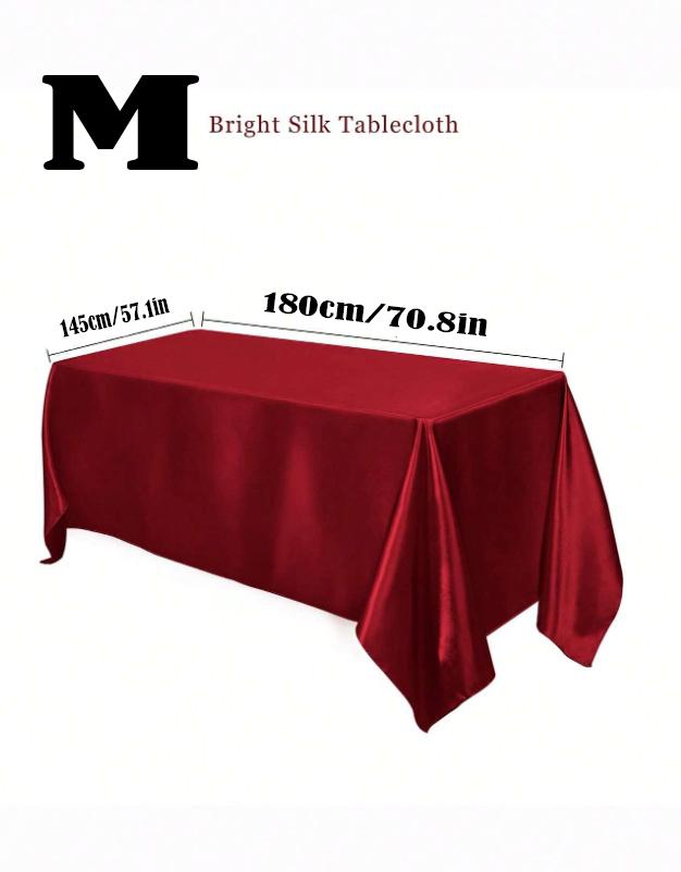 Satin Rectangular Tablecloth Smooth Silk Like Fabric For Wedding Party Banquet Outdoor Event Holiday Dinner