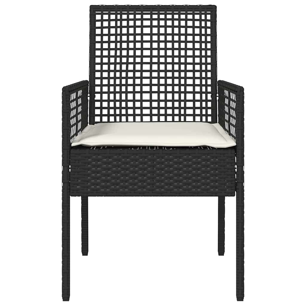 Garden Chair 2 Pcs Black 55 X 53 X 85 Cm Poly Rattan