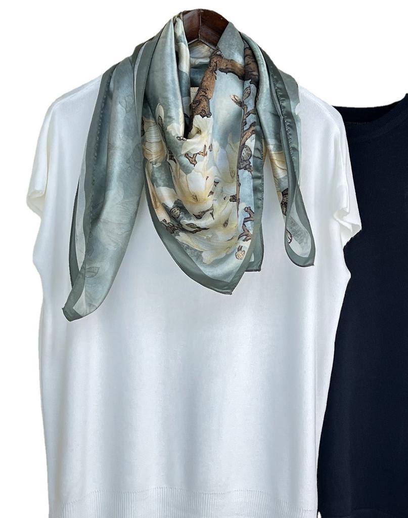 Silk Scarf Women'S Spring And Autumn Thin Mother Style Middle-Aged Shawl Versatile Long Medium Square Scarf Mulberry Silk Scarf Silk