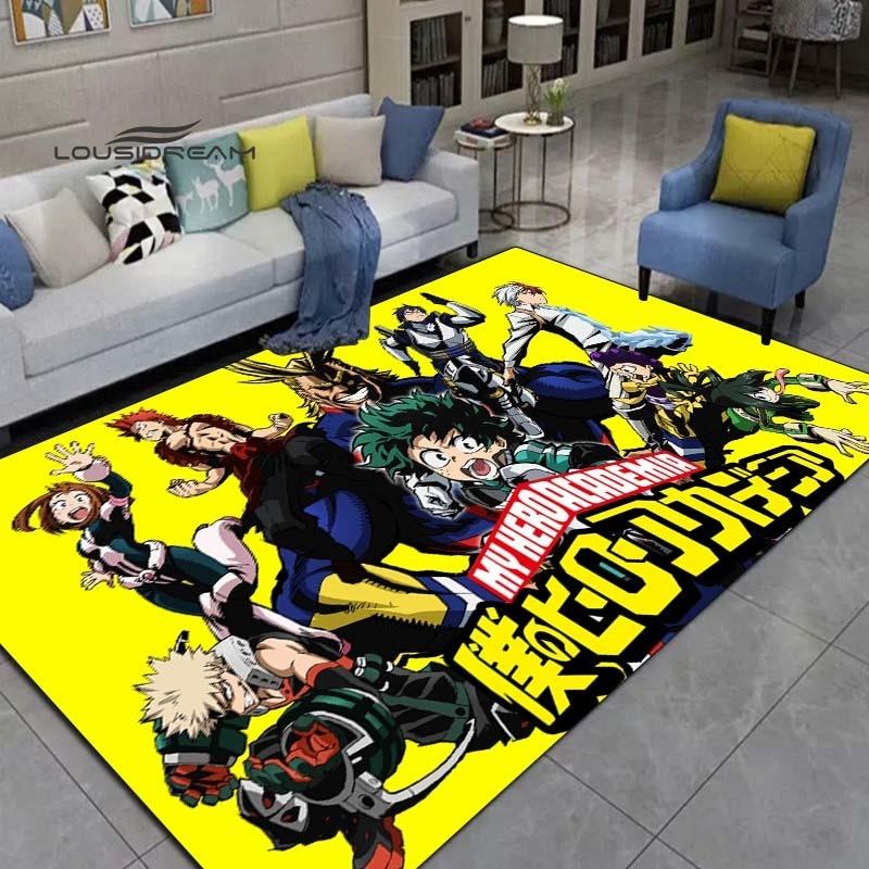 Meu herói academia tapetes moda 3d impressão anime sala de estar quarto grande área tapete macio casa quarto das crianças bonito tapete