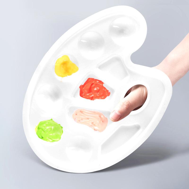 

4Pcs Oval Paint Tray Palettes With Thumb Hole For Students To Craft Diy Painting Or Birthday Painting Party One Size