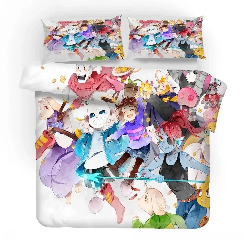

3D Game Undertale Sans Printed Bed Set Duvet Cover Pillowcase Bedding Set Bed Linen Sheet Quilt Cover Full Queen King Size 70x133cm 2pcs