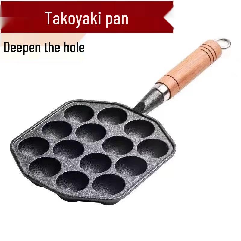 ZISIZ Cast Iron Takoyaki & Quail Egg Pan Set
