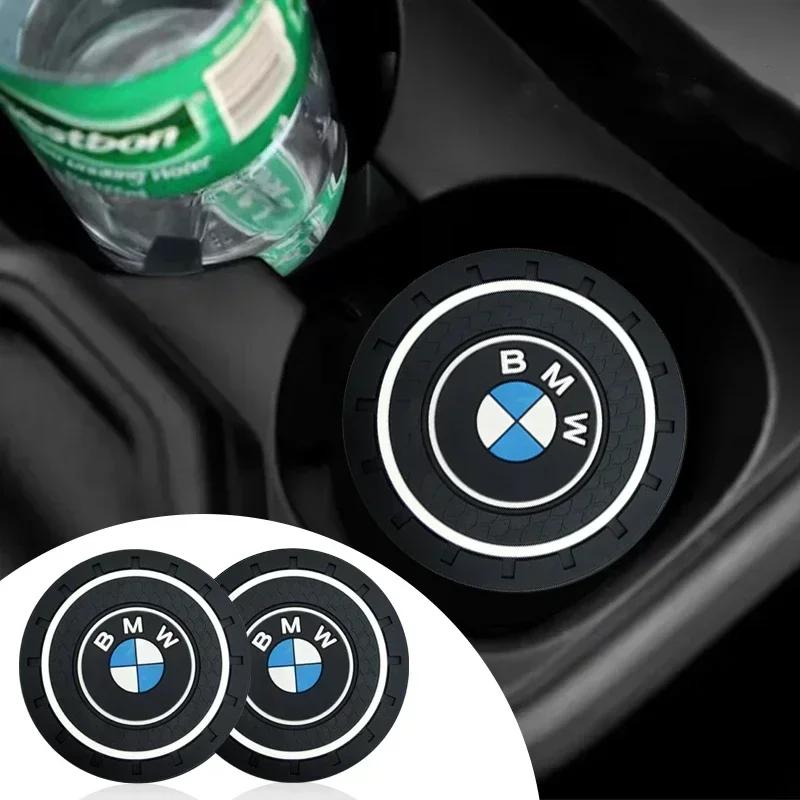 2 Pezzi Tappetino Antiscivolo per Portabicchieri Auto Portabottiglie per bmw e46 e39 e90 e60 e30 f10 f11 f20 f30 g20 g30 x1 x3 x5 z4