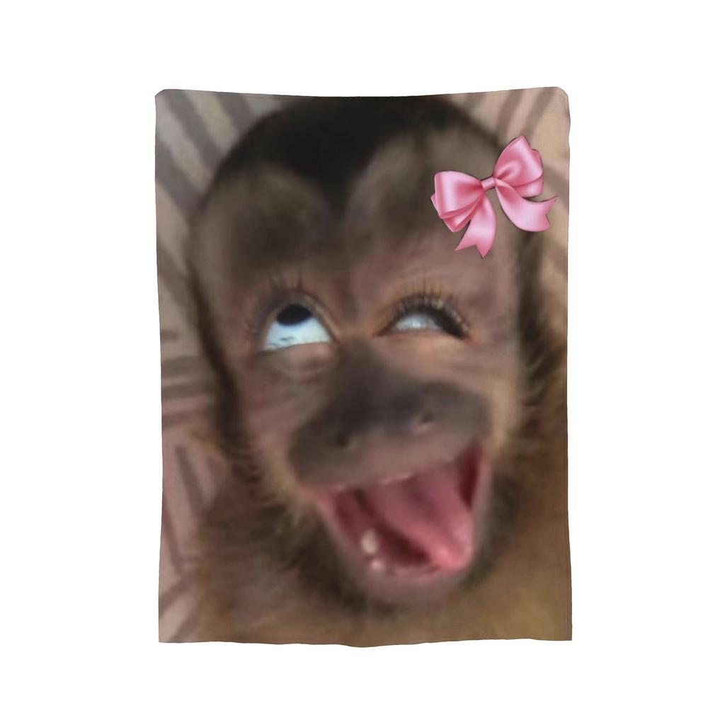 Funny Monkey Cartoon Merch Blanket Super Soft Warm Throw Blankets for Living Room 50x60 Inches Multiple Sizes Bedspread