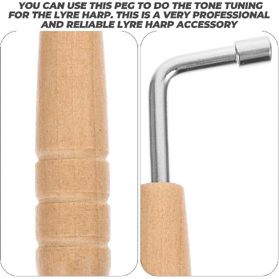 1 Set of Tuning Pin Nails for Lyre Harp Strings Peg Accessories String Fixator Pegs Professional Piano Tuner Spanner with Tuning Wrench