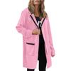 Women's Fashionable Solid Color Coat Long Sleeved Pocket Long Hoodies Zipper Casual Jackets Sweatshirts Clothes